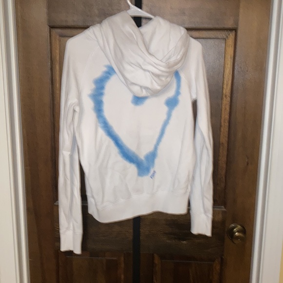 Victoria’s Secret PINK Hoodie Size Medium White & blue - Picture 7 of 9